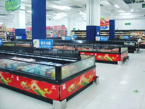 Supermarket Island Deep Freezer Meat Refrigerator