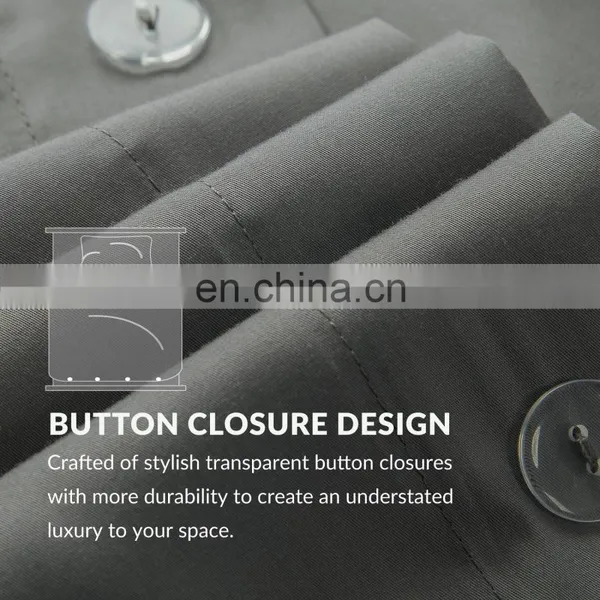 Eco-friendly Queen 400TC Water Resistant Bamboo Duvet Cover Set With Transparent Button photo-5