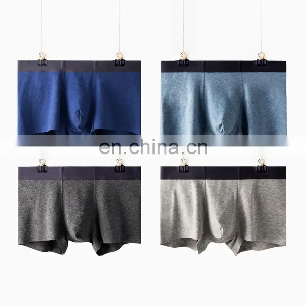 Amazon Cotton Hot Selling Plain Boys Mens Sexy Boxer Underwear photo-6