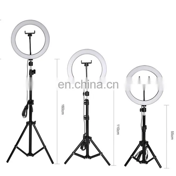 10 Inch 26cm Tiktok Video Photography Makeup Led Fill Ring Light With Tripod Stand 160 210cm photo-3