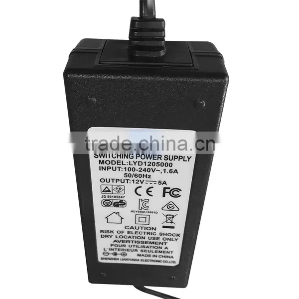 60W Ac/dc Power Adapter With 12V 5A Output Voltage ,dedicated to CCTV Camera and LED Light Supplier's Choice photo-2