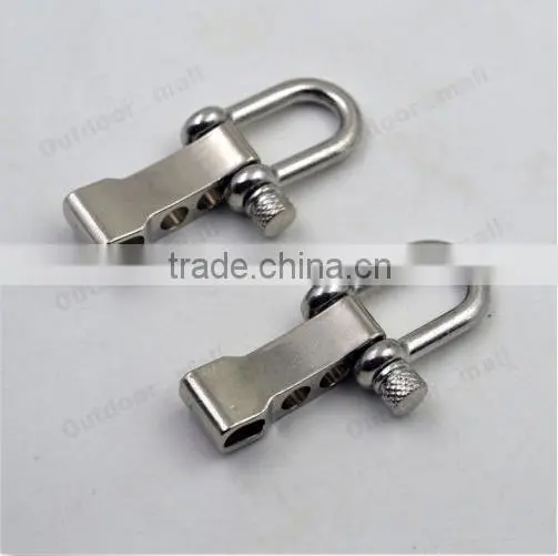 2 Pcs Alloy Adjustable Paracord Buckle U-shaped Survival Shackle photo-2
