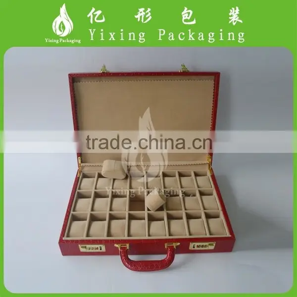 Hight Quality Red PU Leather Watch Box With Code Lock photo-4