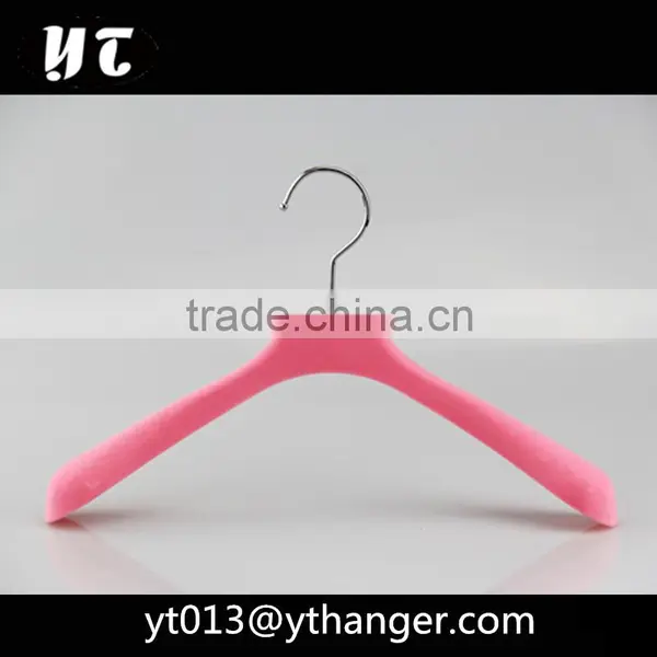 CY-632 Luxury Flocking Coat Plastic Hanger Flocked Baby Clothes Hangers Baby Velvet Hanger photo-4