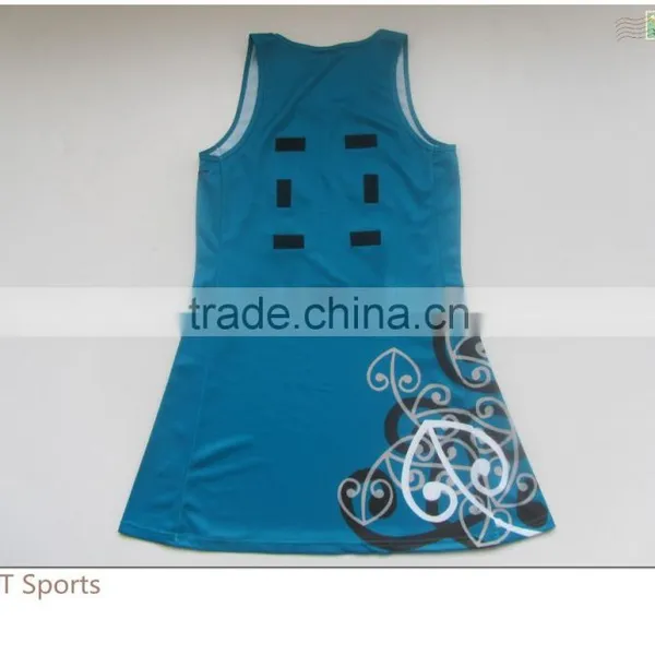 Custom Made Women Sublimation Plain Team Netball Dress With All Colors photo-2