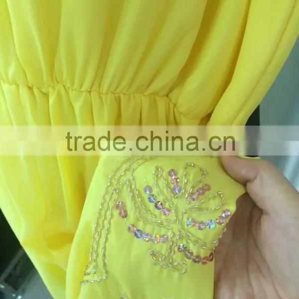 Beaded Chiffon Fabric Breatheable Sleeveless Spaghetti Strap Jumpsuit photo-5