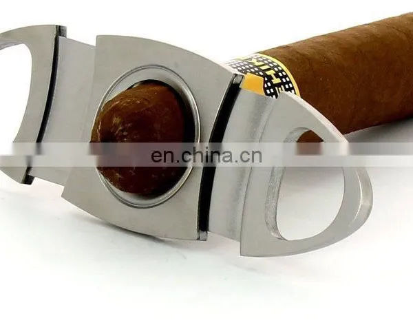 Cigars Accessories Stainless Steel Double Finger Cigar Cutter Knife Smoking Tools Cigars Case photo-4