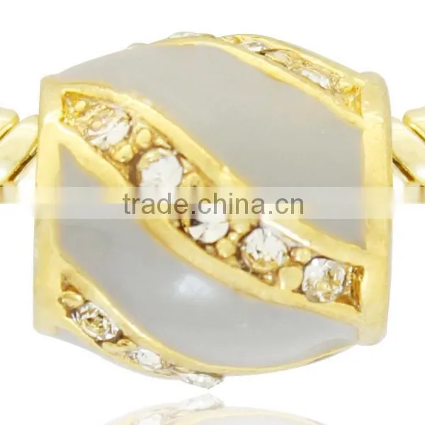 Hand Crystal Paved Color Enameled Faberge Egg Bead photo-2