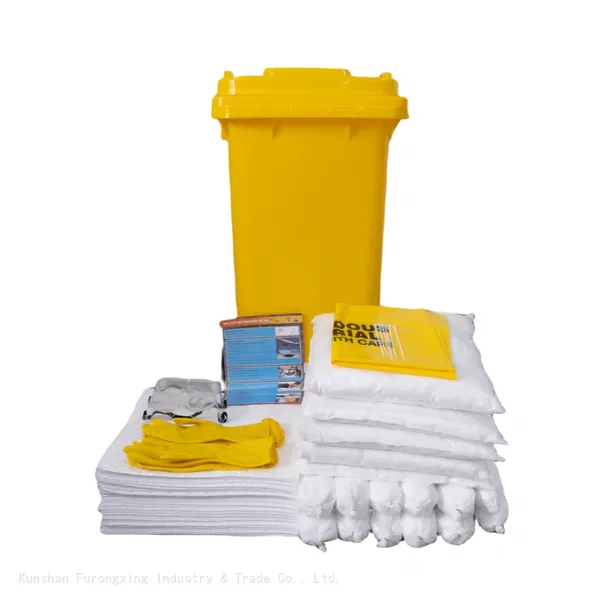120 Litre Wheeled Bin Oil Spill Kit For Warehouse Oil Leakage
