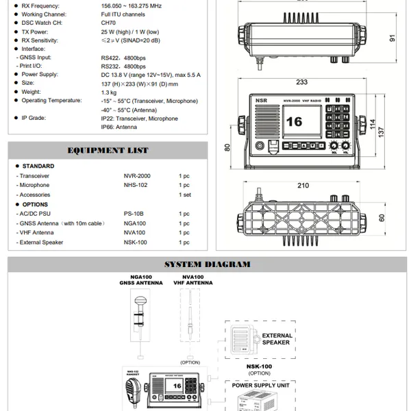 NVR-2000 VHF RADIO (DSC Class D) photo-2