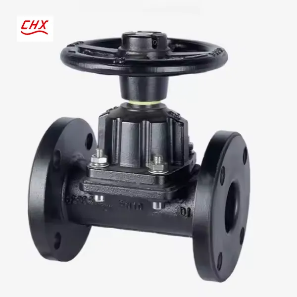 Hot Selling PN10 Cast Iron Body Diaphragm Valve PTFE PFA Lining Diaphragm Valve photo-2