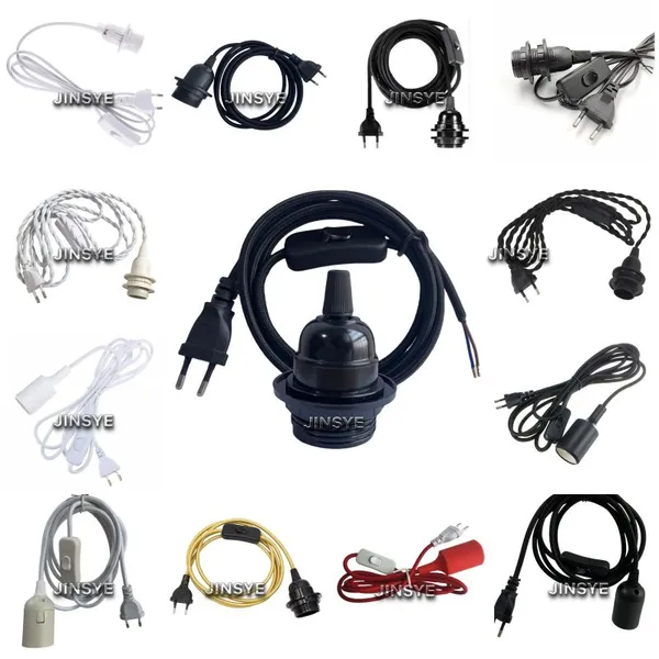 CE VDE Lamp Holder EU Power Plug in Electrical Textile Cable Dimmer Switch Lamp Cords Power Cords photo-5