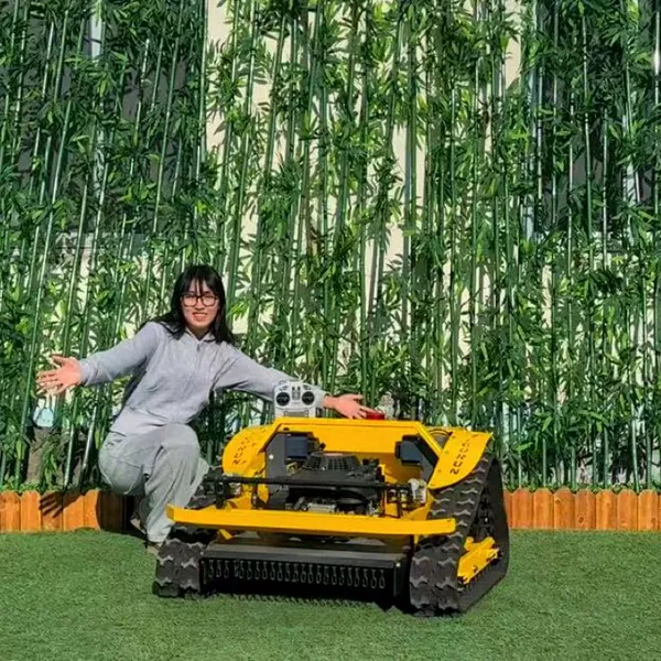 Agriculture Gasoline Cordless Remote Control Grass Cutting Lawn Mower PLC 200M Range 600MM Cutting Width Euro5/EPA Compliant