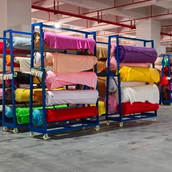 Compartmental Cloth Sorting Trolley | Garment Factory Cart for Fabric Rolls and Cut Parts photo-4