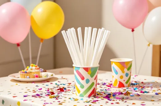 High-Quality Disposable Plastic Drinking Straws Mixed Colors Straight Wide Size photo-3