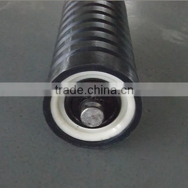 Rock Bottom Belt Conveyor Rubber Coated Roller/Idler With Ring photo-2