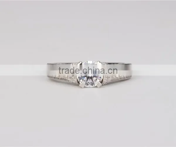 Custom 925 Sterling Silver Engagemet Ring With AAA Zircon Prong Setting 2016 photo-2