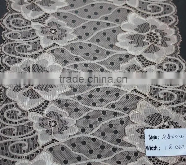 Fancy Designs Nylon Lace Fabric for Women Plain,french Style Warp Knitting Lace Fabric photo-4