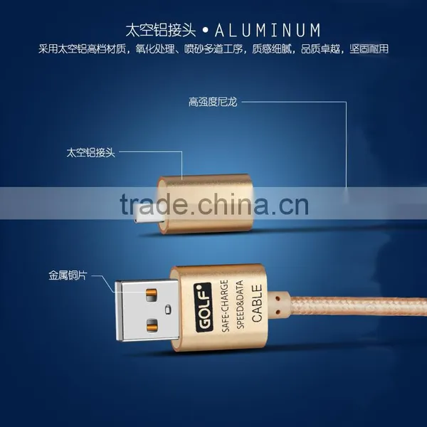 Golf 2.1A High Speed USB Data Cable For IOS 3M Nylon Braided Aluminum USB Cable For IPhone SE 6 6S IPad TB-0372 photo-4
