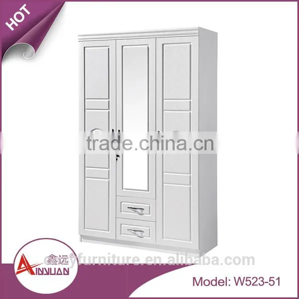 Foshan Bedroom Furniture Wooden Almirah Designs Cheap Mirrored Armoire Wall Mounted Wardrobe With Drawers photo-6