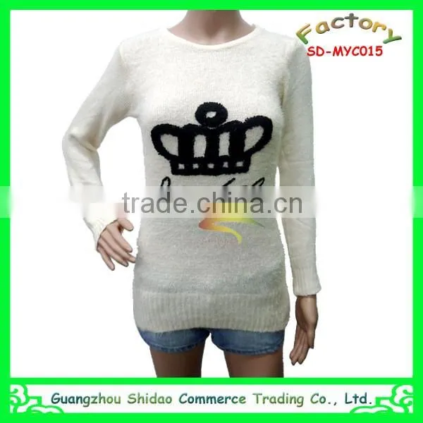 Fashion Woman Custom Wool New Style Embroidery Top Sweater photo-3