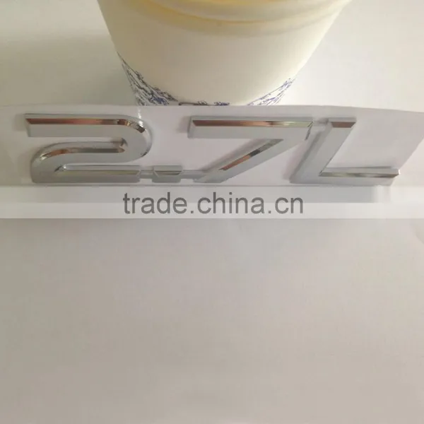Custom 3D ABS Plastic Chrome 2.7L Decal Car Rear Letter Sticker Badge Emblem photo-3