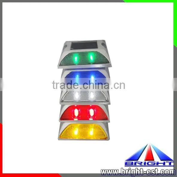 Solar Led Traffic Warning Light ,LED Aluminum Alloy Roadway Safety Cat Eye / Road Stud Led Light photo-5