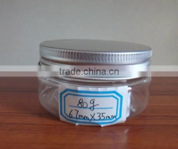 80g Plastic Candy Jar With Aluminum Screw Lid