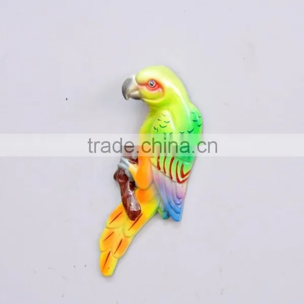 Colorful 5 Inch Plastic Pearl Powder Flat Parrot Animal Fridge Magnet, Animal Homes Craft, Decorative Magnets photo-4