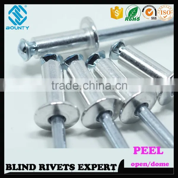 HOT SELLING OPEN END FACTORY ALUMINUM STEEL BLIND PEEL RIVETS photo-2