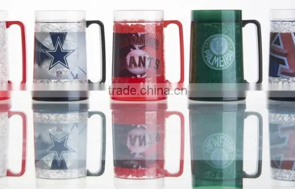 Plastic Double Wall Ice Beer Mug With Gel,freezer Mug,ice Mug photo-2