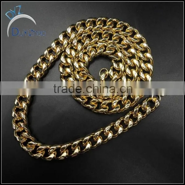 Factory 14k Plated Gold Men's Hip Hop Cuban Chains Necklace Quality Choice photo-2