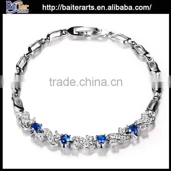 Multi Colors Women's Alloy Copper Heart Shaped Zircon Ruby Bracelet Bangles photo-6