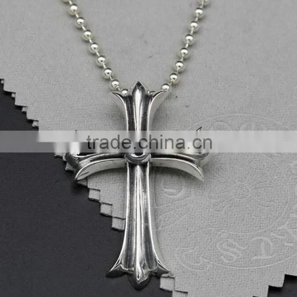 Gothic Punk Style Vintage Antique Men's 925 Sterling Silver Tribal Cross Pendant Necklace Pendant For Men photo-3