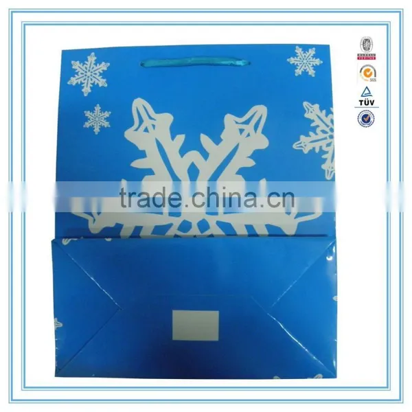 Wholesale Express Blue Snowflake Cheap Paper Bag Printing photo-4