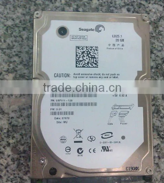 2.5"SATA Seagate 20G Hard Disk With Three Years Warranty