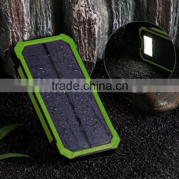 2016 Trending Products 12000mah Solar Power Bank Charger With Led Light photo-2
