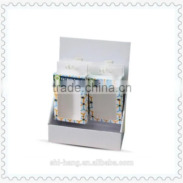 Custom Made Quality Color Printing Single Wall Corrugated Paper Counter Retail Display Boxes Packaging for Iphone6/6s Plus Case