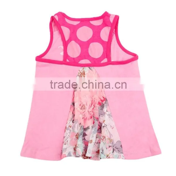 (N3823p) Pink 2-6Y Wholesale Nova Kids Vest Fashion Design Cotton Children Girls Print Vest photo-2