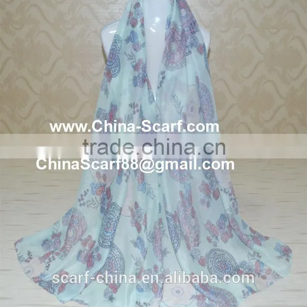 Wholesale Viscose Flower Fashion Scarf photo-5