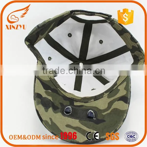 Wholesale 3D Embroidery Camo 6 Panel Baseball Cap Customizable 100% Cotton Baseball Cap Hat photo-5
