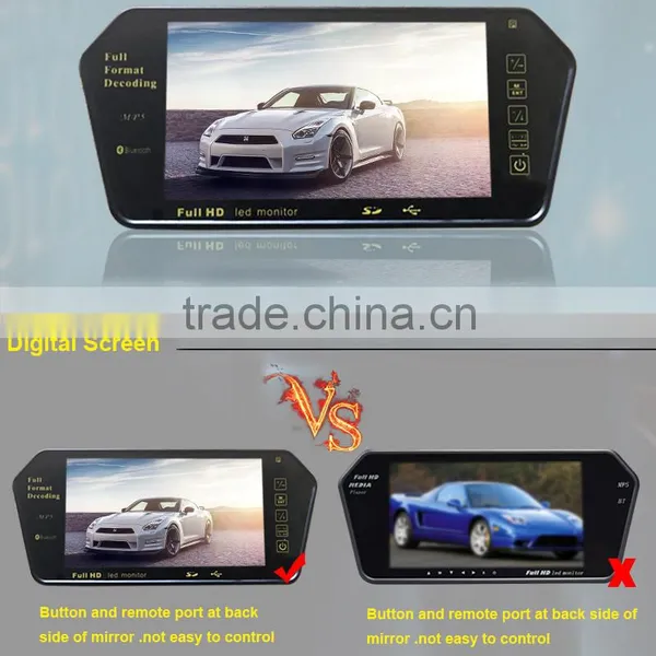 DC12V 7 Inch Rear Mirror With BT/MP5 Function Rearview Reverse Monitor photo-2