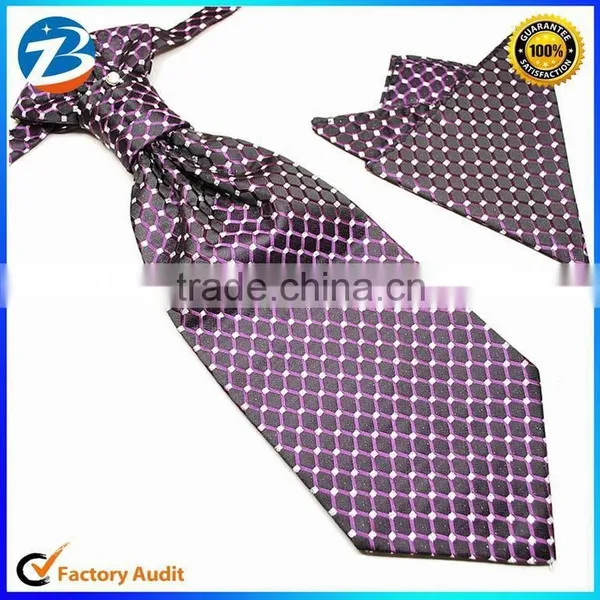 Hot Sale Nice Designs Gentlemen Ascot Ties and Hanky Sets photo-2