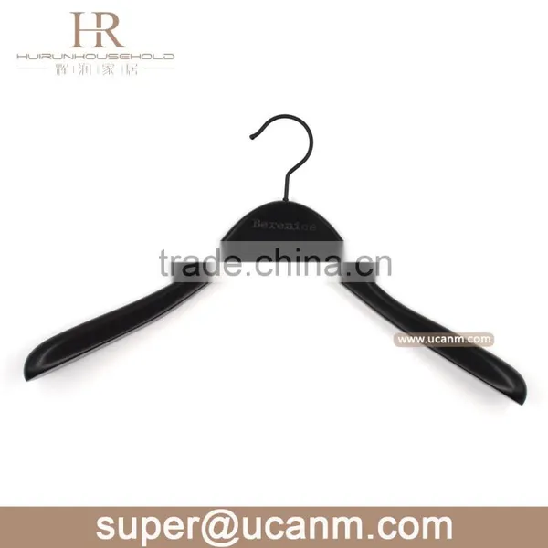 HRW-86I0B Luxury Lotus Wooden Clothes Coat Hanger Balck Finish photo-2