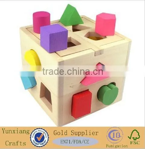 Wooden 13 Hole Intelligence Box Hole Children's Educational Toys Building Blocks