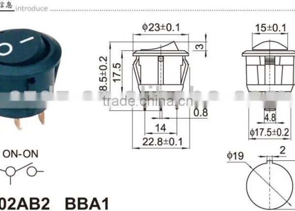 Chzjcz/household Electric Switch,rocker Switch for Electrical Products With Certificate photo-2