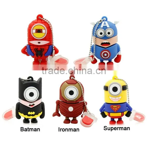High Quality Popular Cartoon Super Heroes Series Usb Flash Drive Custom Pendrive,Wholesale Full Capacity Minions Memory Stick photo-5
