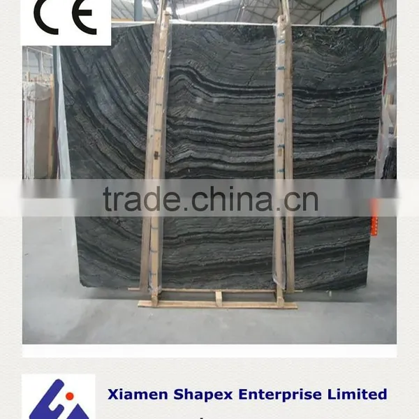 Black Facade Marble Slab With White Veins photo-2