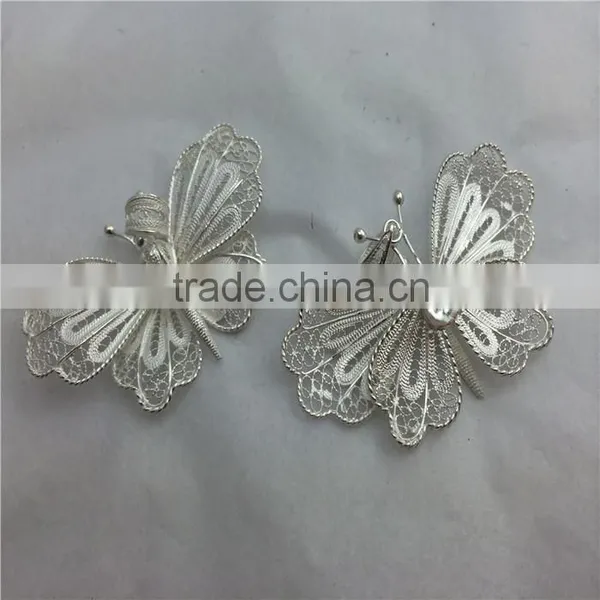 Pure Silver Butterfly Decorations Silver Plating Butterfly Artwork Electroplating Factory photo-3