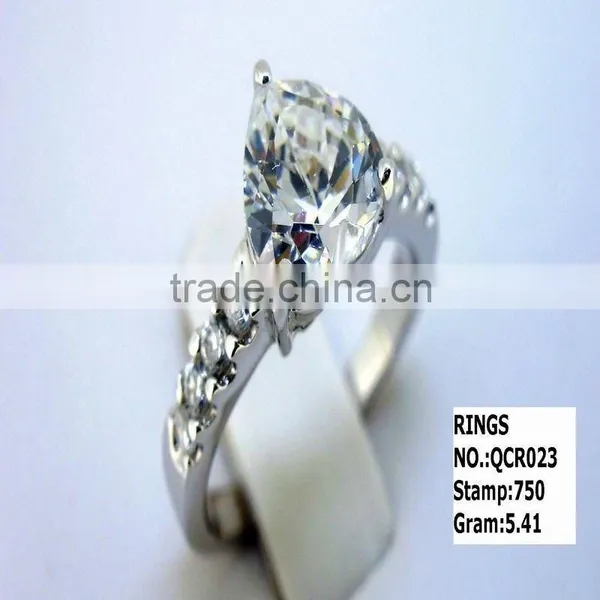 Good Quality 925 Sterling Silver Ring With Quality cz Rhodium Plating QCR023